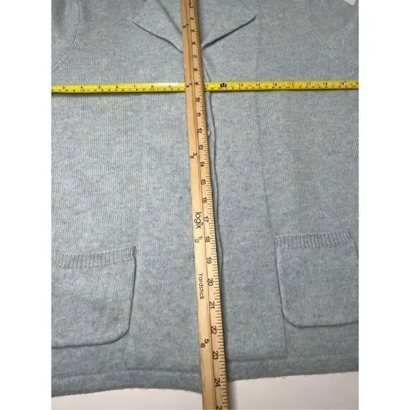 CASHMERE COLLECTION Knit Cardigan Women's Size XL Button Long Sleeve Light Blue - Picture 9 of 11